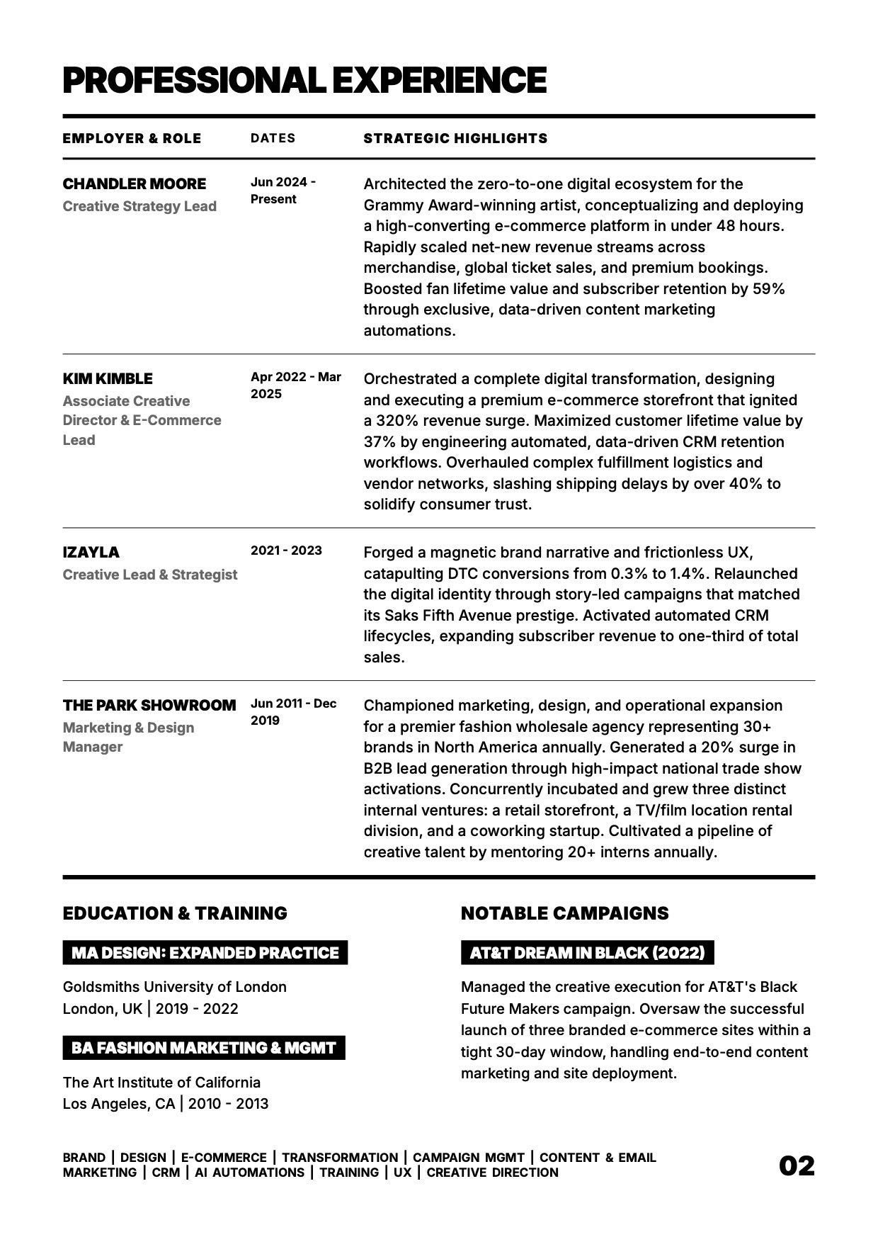 Resume Page 2
